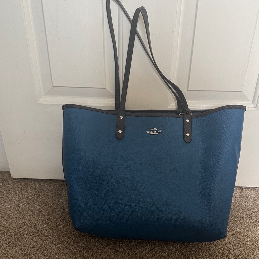 Coach Reversible Blue Tote!